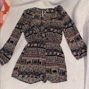 An elephant printed romper.